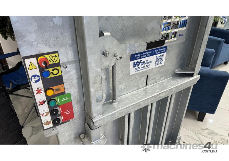 caption Galvanised Vertical Cardboard and Plastic Baler - WastePac 60 Auto