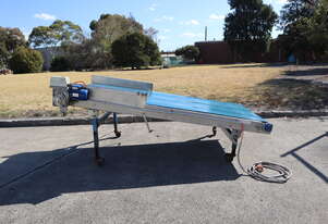 STAINLESS STEEL Incline Motorised Belt Conveyor - 2.74m long 1.2m wide - ADEP