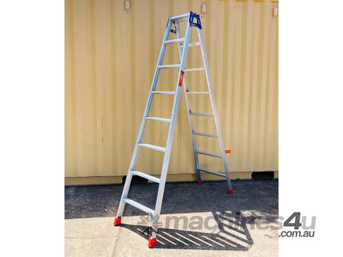 caption Aluminium Double Sided Step Ladder (150 kg Capacity) - 4.8M 8-Step