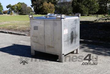 Stainless Steel Heavy Duty Hazardous Liquids IBC Tank - Hoover Liquitote 1298L