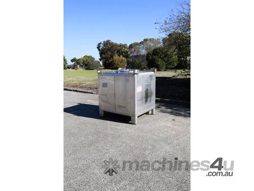 caption Stainless Steel Heavy Duty Hazardous Liquids IBC Tank - Hoover Liquitote 1298L