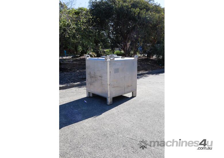 caption Stainless Steel Heavy Duty Hazardous Liquids IBC Tank - Hoover Liquitote 1298L