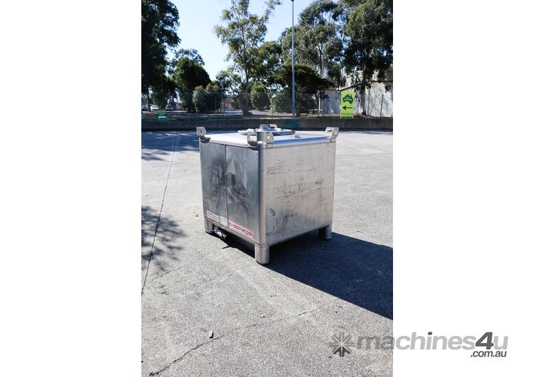 caption Stainless Steel Heavy Duty Hazardous Liquids IBC Tank - Hoover Liquitote 1298L
