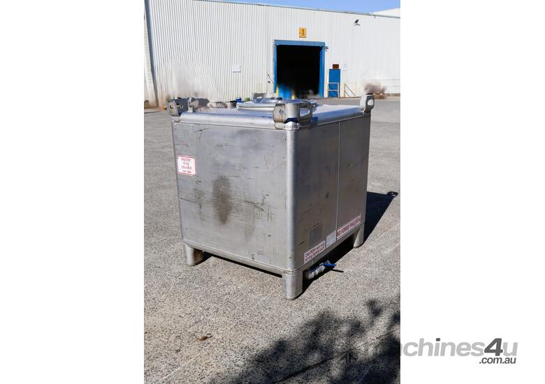 caption Stainless Steel Heavy Duty Hazardous Liquids IBC Tank - Hoover Liquitote 1298L