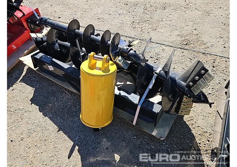 caption Unused Captok Hydraulic Auger Drive & 3 Augers to suit Skidsteer Loader