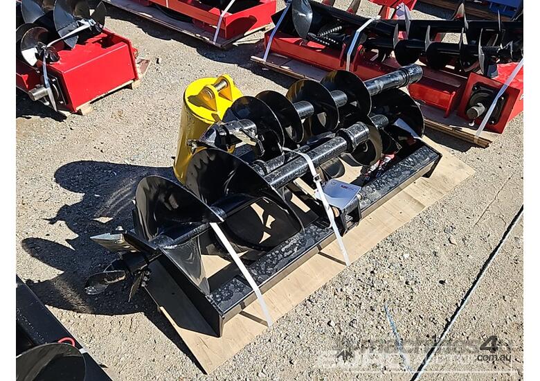 caption Unused Captok Hydraulic Auger Drive & 3 Augers to suit Skidsteer Loader
