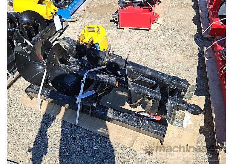 caption Unused Captok Hydraulic Auger Drive & 3 Augers to suit Skidsteer Loader