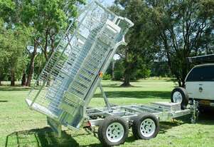 10x5 Tandem Axle Hydraulic Tipper Galvanised Box Trailer 3200kg ATM (Price shown Without Cage)