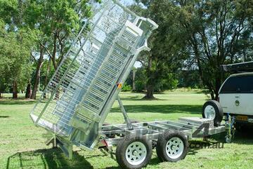 10x5 Tandem Axle Hydraulic Tipper Galvanised Box Trailer 3200kg ATM (Price shown Without Cage)