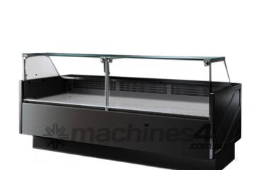 Tecnodom Serie Mr9.5 Black 2480Mm Wide Deli Display With Storage And Castors Tdmr 0925B