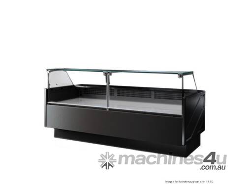 Tecnodom Serie Mr9.5 Black 2480Mm Wide Deli Display With Storage And Castors Tdmr 0925B