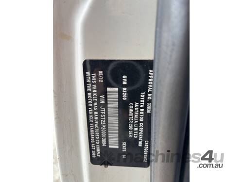 2012 Toyota Hiace  Diesel