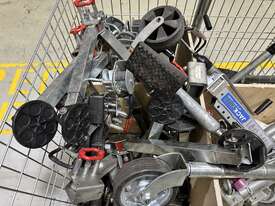 Cage Of Assorted Jockey Wheels And Stands - picture0' - Click to enlarge