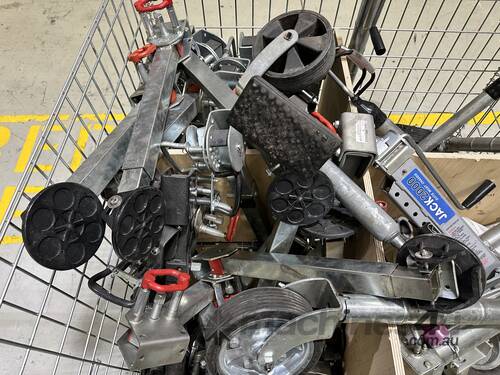 Cage Of Assorted Jockey Wheels And Stands