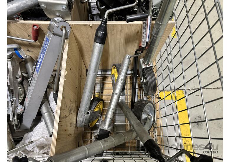 caption Cage Of Assorted Jockey Wheels And Stands