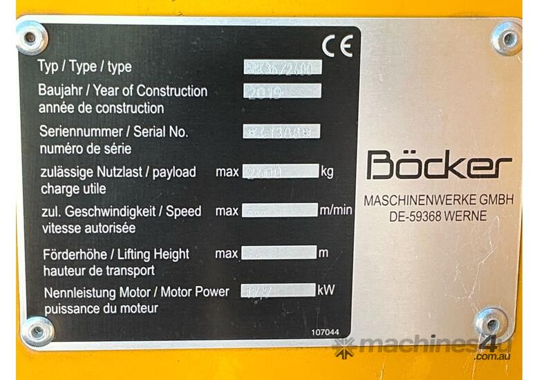 2019 Bocker RK 36/2400 Crawler Crane