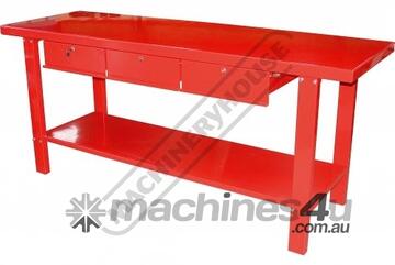 Steel Work Bench - 3 x Lockable Drawers WBS-3D 2000 x 640 x 870mm 500kg Table Top Load Capacity