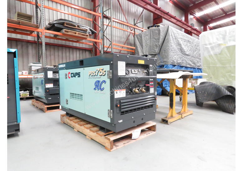 caption AIRMAN PDS75SC-5C1 75cfm Portable Diesel Air Compressor w/ Aftercooler