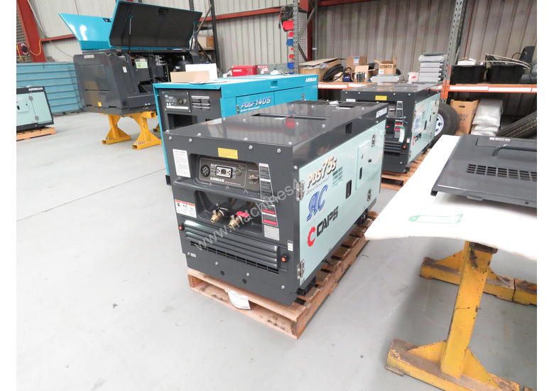 caption AIRMAN PDS75SC-5C1 75cfm Portable Diesel Air Compressor w/ Aftercooler