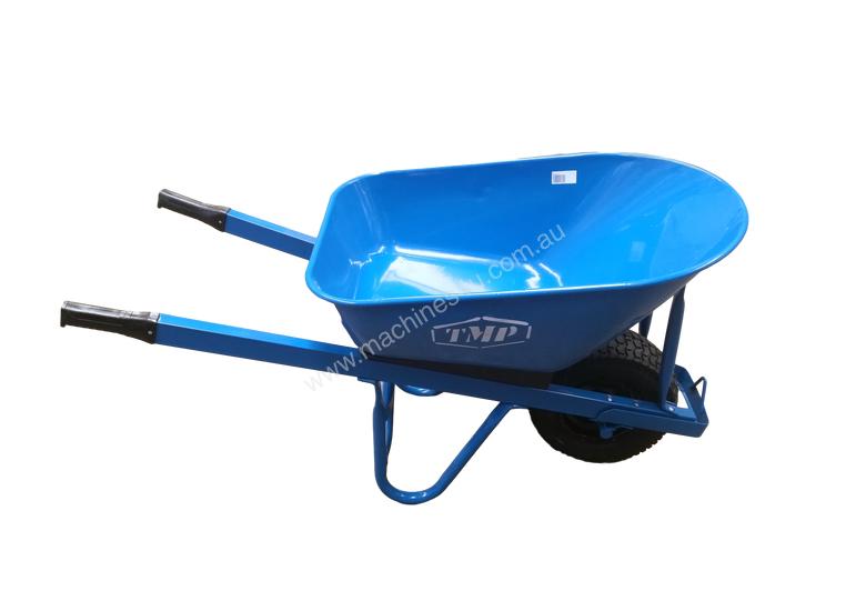 caption TMP HD 95LT BLUE BUILDERS STEEL BARROW - LONG HANDLE