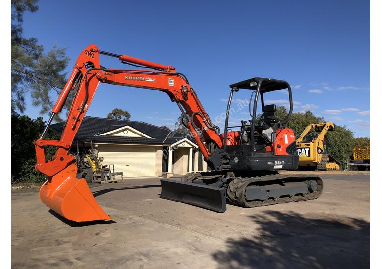 Sold Kubota U45 3st 4 5t Zero Swing Hogan Quick Hitch 1200mm Mud Bucket New Cutting Edge