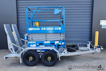   a 19ft Electric Scissor Lift on Trailer Package Ready for Pickup and Perfect for Any Job!
