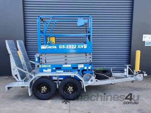 caption Hire a 19ft Electric Scissor Lift on Trailer Package – Ready for Pickup and Perfect for Any Job!