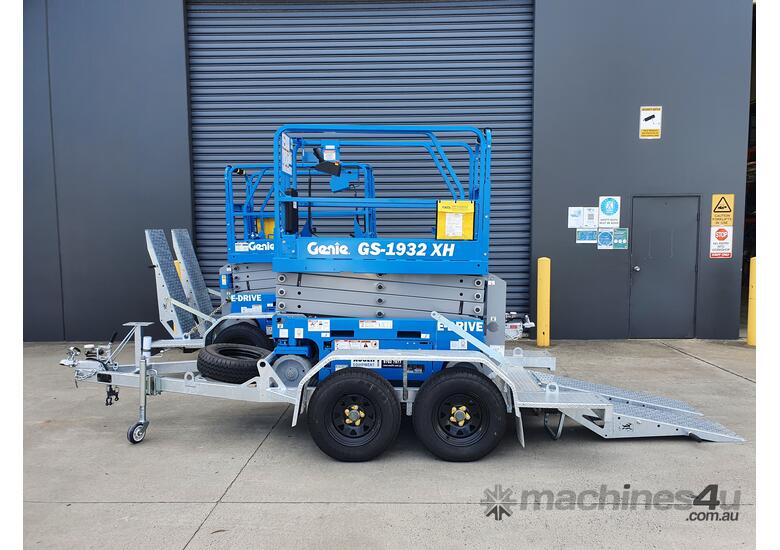 caption Hire a 19ft Electric Scissor Lift on Trailer Package – Ready for Pickup and Perfect for Any Job!