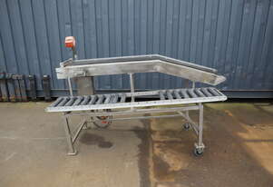 Stainless Steel Motorised Belt Conveyor with Roller Conveyor - 1.9m long