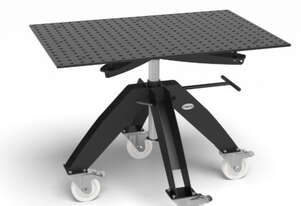 Rotating table height adjustable portable incl. Perforated plate 1200x800x12