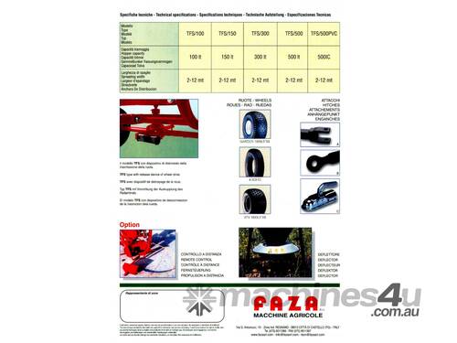 Faza TFS100-500 Fertiliser Spreader