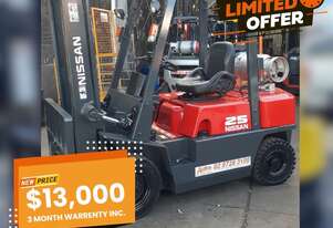 NISSAN FORKLIFT | 2.5 Ton | 4500mm Height | LPG | Side Shift inc