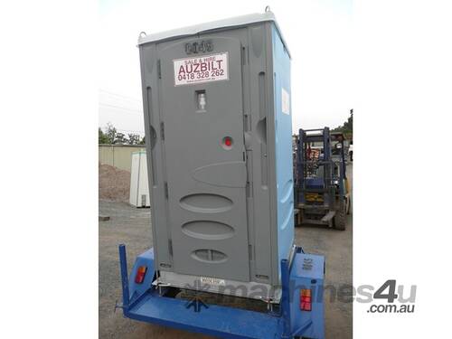 caption Auzbilt Chemical Portable Toilets on Trailer, For Hire