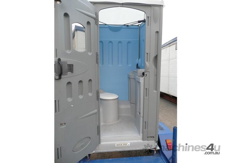 caption Auzbilt Chemical Portable Toilets on Trailer, For Hire