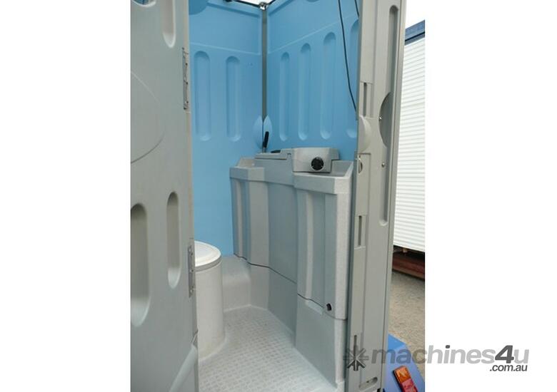 caption Auzbilt Chemical Portable Toilets on Trailer, For Hire
