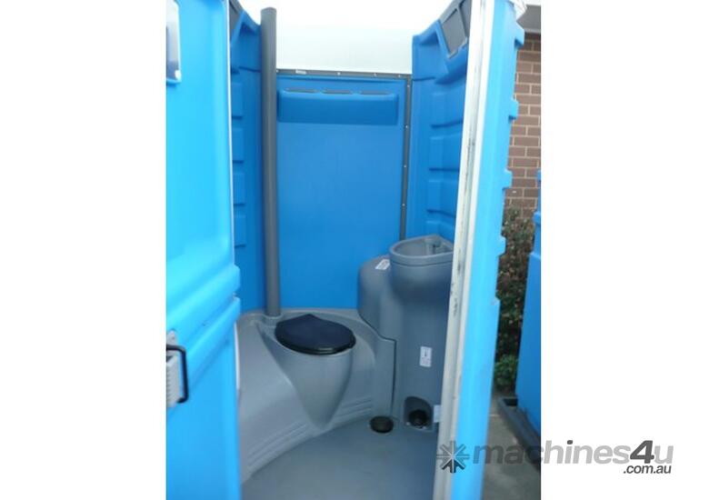 caption Auzbilt Chemical Portable Toilets on Trailer, For Hire