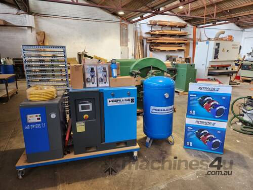 caption Brand new Peerless air compressor package with filtration system -28% discount from retail price