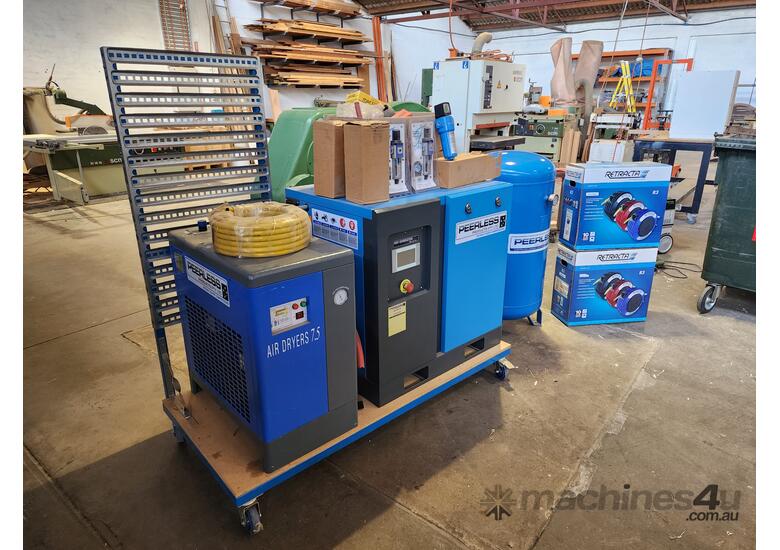 caption Brand new Peerless air compressor package with filtration system -28% discount from retail price