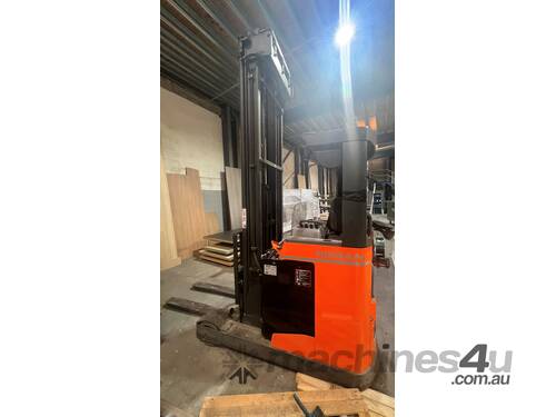 caption 2006 Nissan Electric Sit on High Reach Forklift- Well Maintained!
