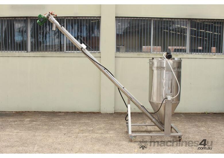 caption Auger Screw Conveyor with Feeding Hopper