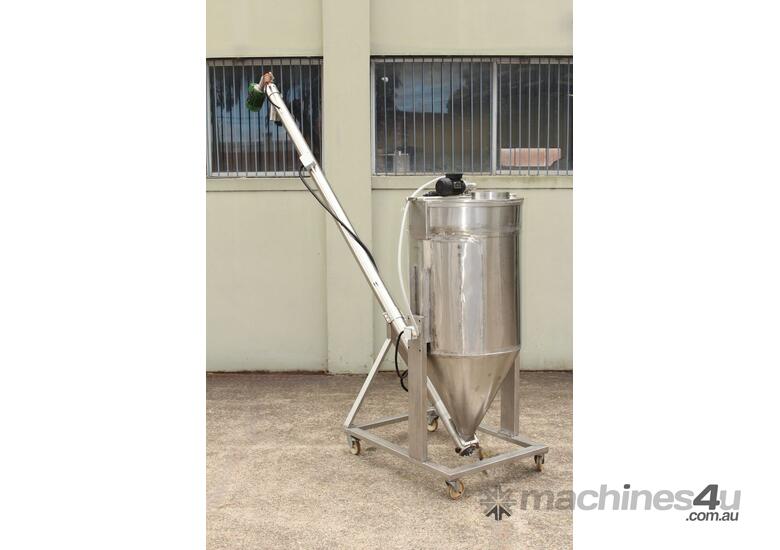 caption Auger Screw Conveyor with Feeding Hopper