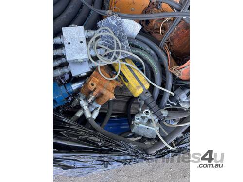 caption Miscellaneous Pallet of Pumps, Hoses & Hoist
