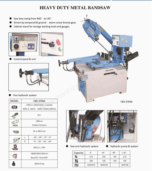 caption MASTERCUT 370SA BAND SAW with MITRE CUTTING