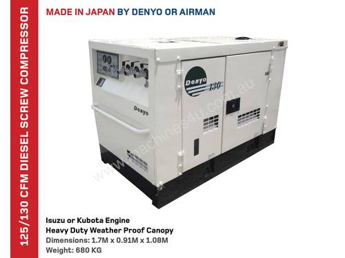 Airman 125CFM Diesel Screw Air Compressor - Isuzu Engine