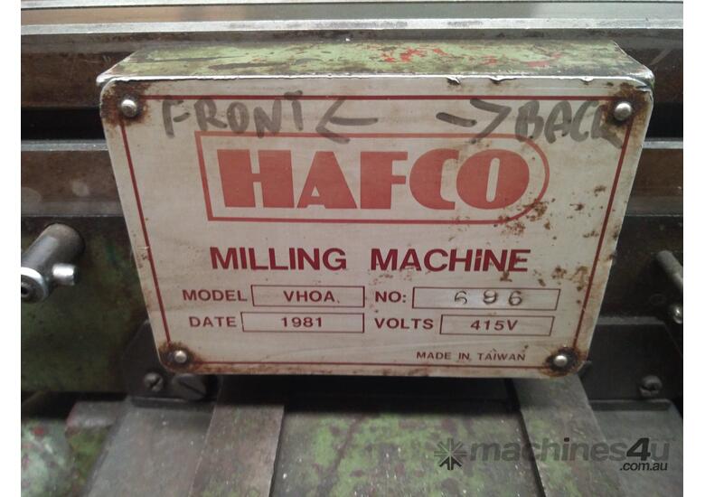Used 1981 Hafco Milling Machine Vertical & Horizontal Mills in