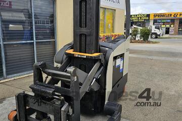 Crown RM6025-45 electric stand up reach truck.