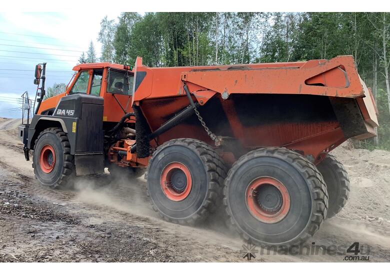 caption Doosan DA45 Articulated Dump Truck for Heavy-Duty Transport and Construction