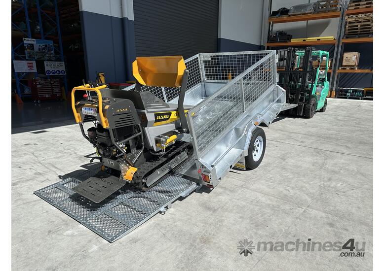 caption NEW JIAMU MINI DUMPER AND 8X5 TIPPING TRAILER
