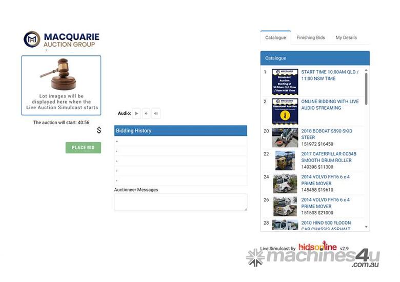 ONLINE BIDDING WITH LIVE AUDIO FROM AUCTIONEER