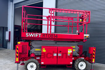   From Swift Equipment 27FT Narrow RT Scissor Lift